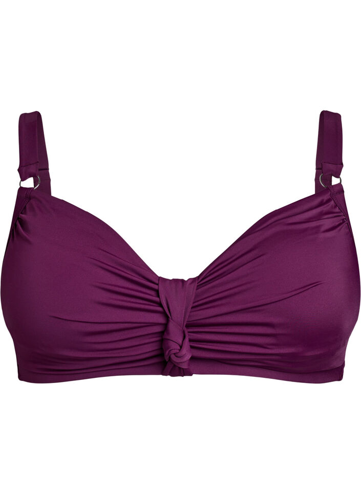 Haut de bikini avec armature et nœud détaillé, Violet, Packshot image number 0