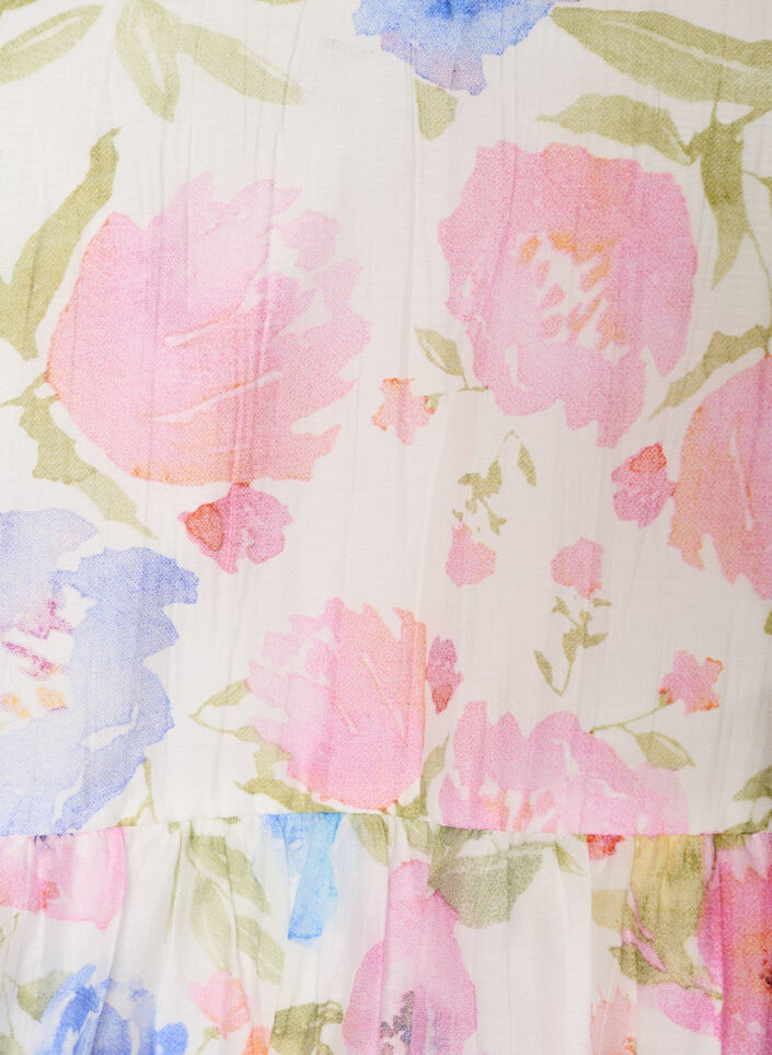 Bluse aus Lyocell mit Blumenprint und Herzausschnitt, Wei&szlig;, Packshot image number 2