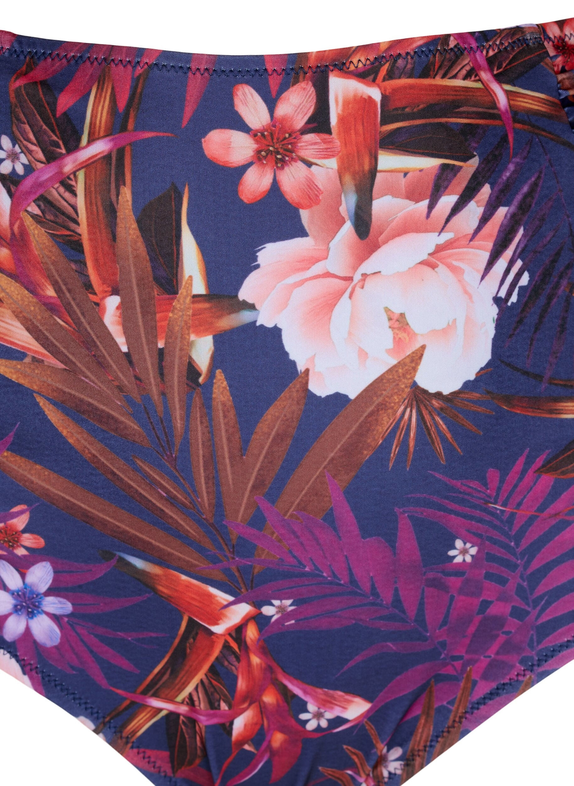 Zizzi Bikini-Unterteil mit Streifen und hoher Taille, Lila, Packshot image number 2