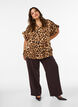 Bluse mit Leopardenmuster und R&uuml;schendetails, Braun, Model image number 1