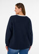 Strickbluse mit V-Ausschnitt und Raglan&auml;rmeln, Blau, Model image number 2