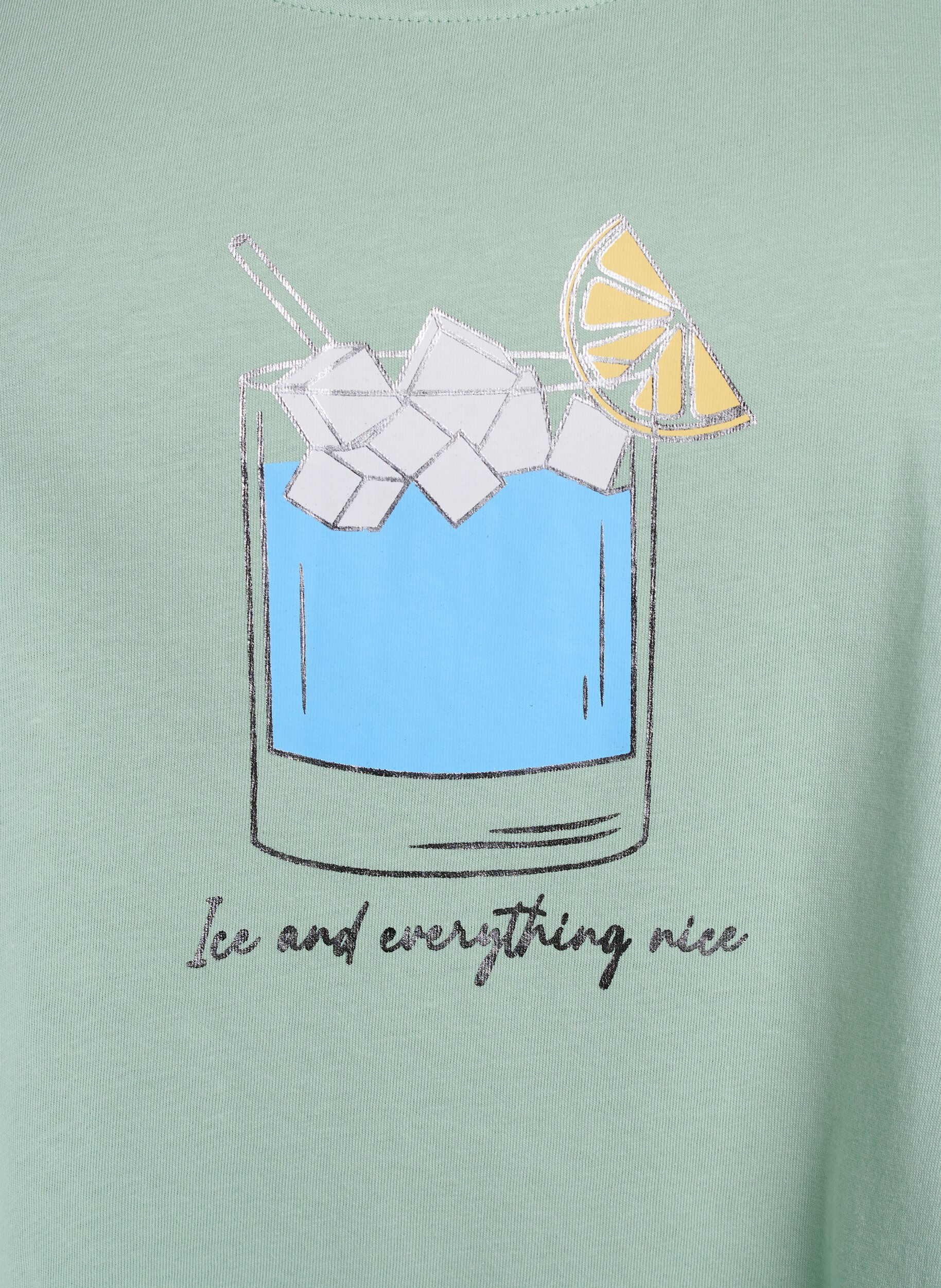 Zizzi Top aus Baumwolle mit A-Linie, Gr&uuml;n, Packshot image number 2