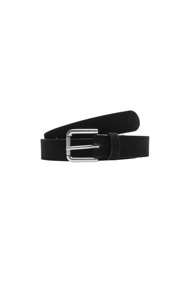 Ceinture en cuir mélangé, Noir, Packshot image number 0