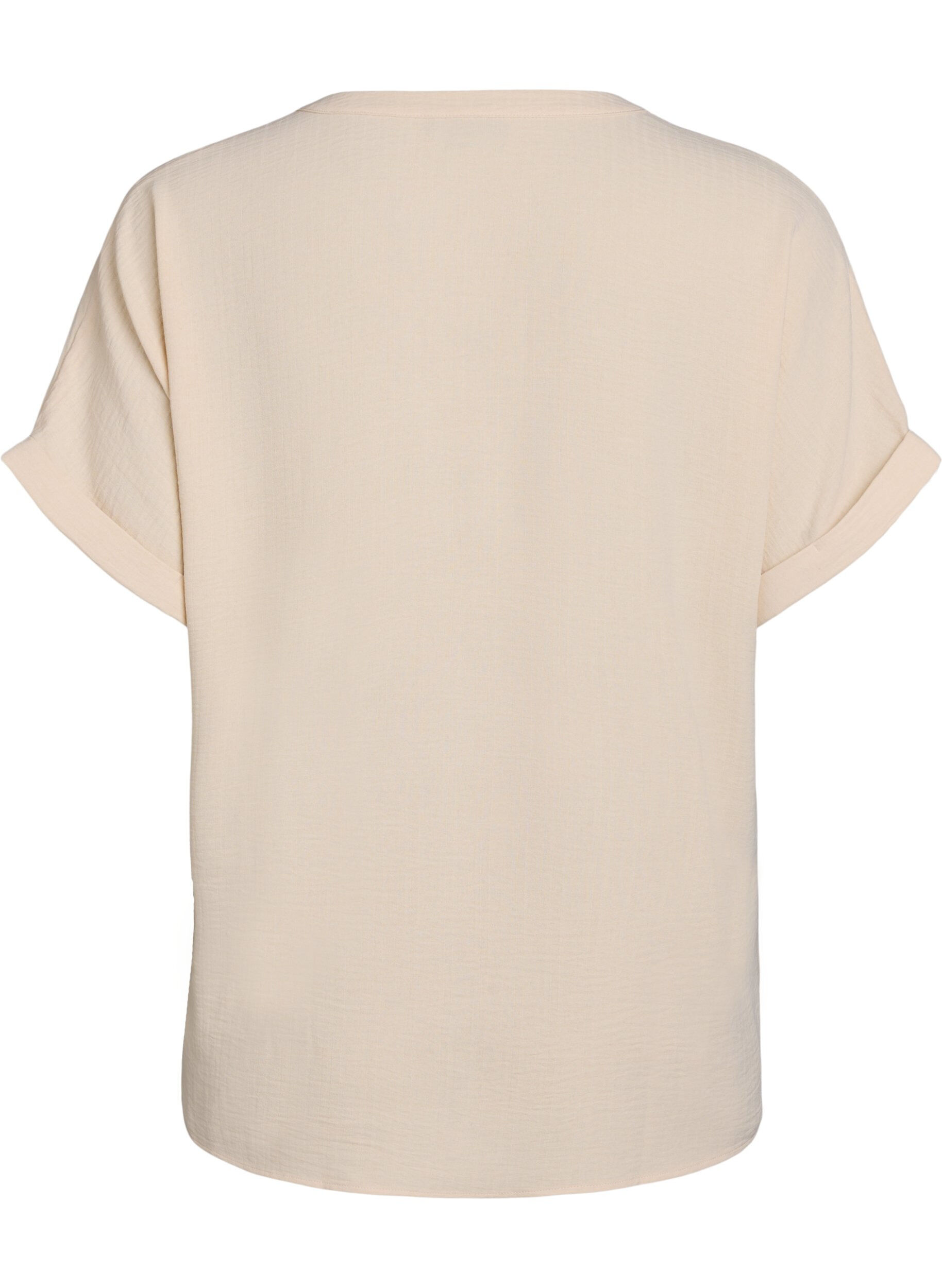 Zizzi Lockere Bluse mit kurzen &Auml;rmeln, Beige, Packshot image number 1