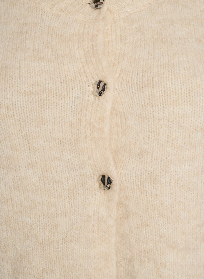 Cardigan en m&eacute;lange de laine avec manches trois-quarts, Beige, Packshot image number 2