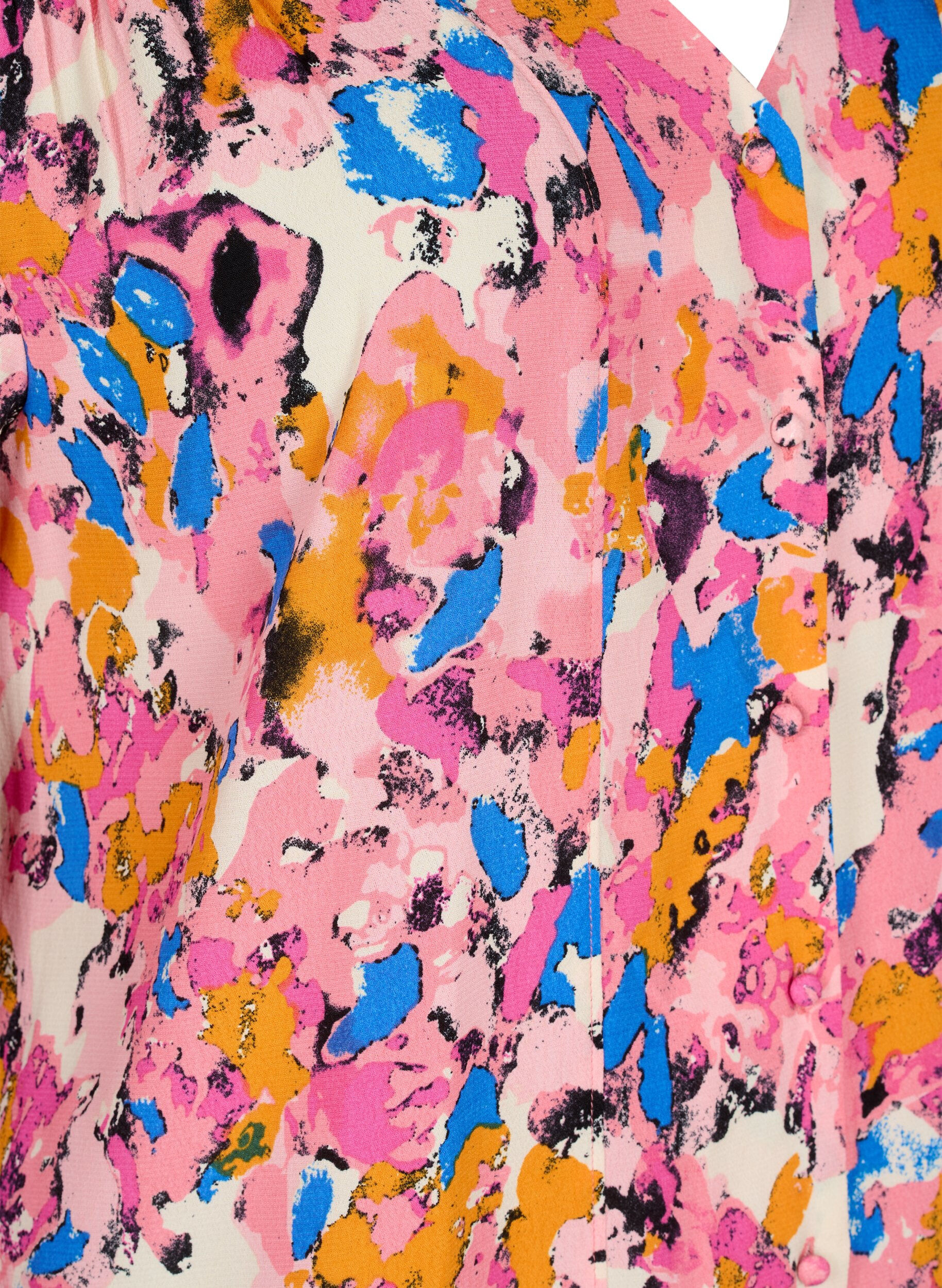 Zizzi Langes bedrucktes Hemd aus Viskose, Rosebloom GraphicAOP, Packshot image number 2