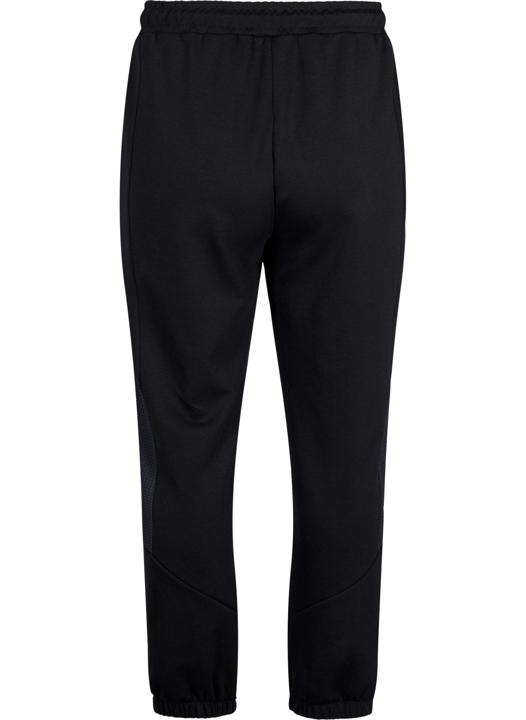 Zizzi Sweatpants mit Strukturdetails, Black, Packshot image number 1