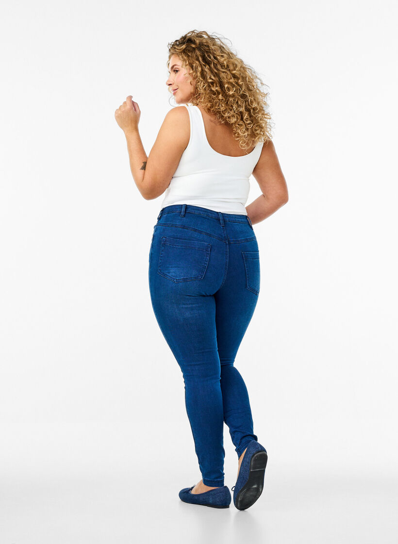Jean Amy super slim &agrave; taille haute, Blue Denim, Model image number 1
