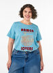 T-Shirt aus Baumwolle mit Print, Blau, Model image number 0