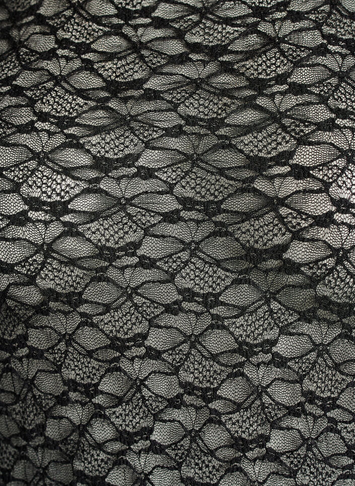Blouse en dentelle transparente avec manches longues, Noir, Packshot image number 2