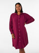 Chemise longue avec une texture l&eacute;g&egrave;re, Rouge, Model image number 0