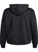 Hoodie mit Rei&szlig;verschluss und Brustprint, Schwarz, Packshot image number 1