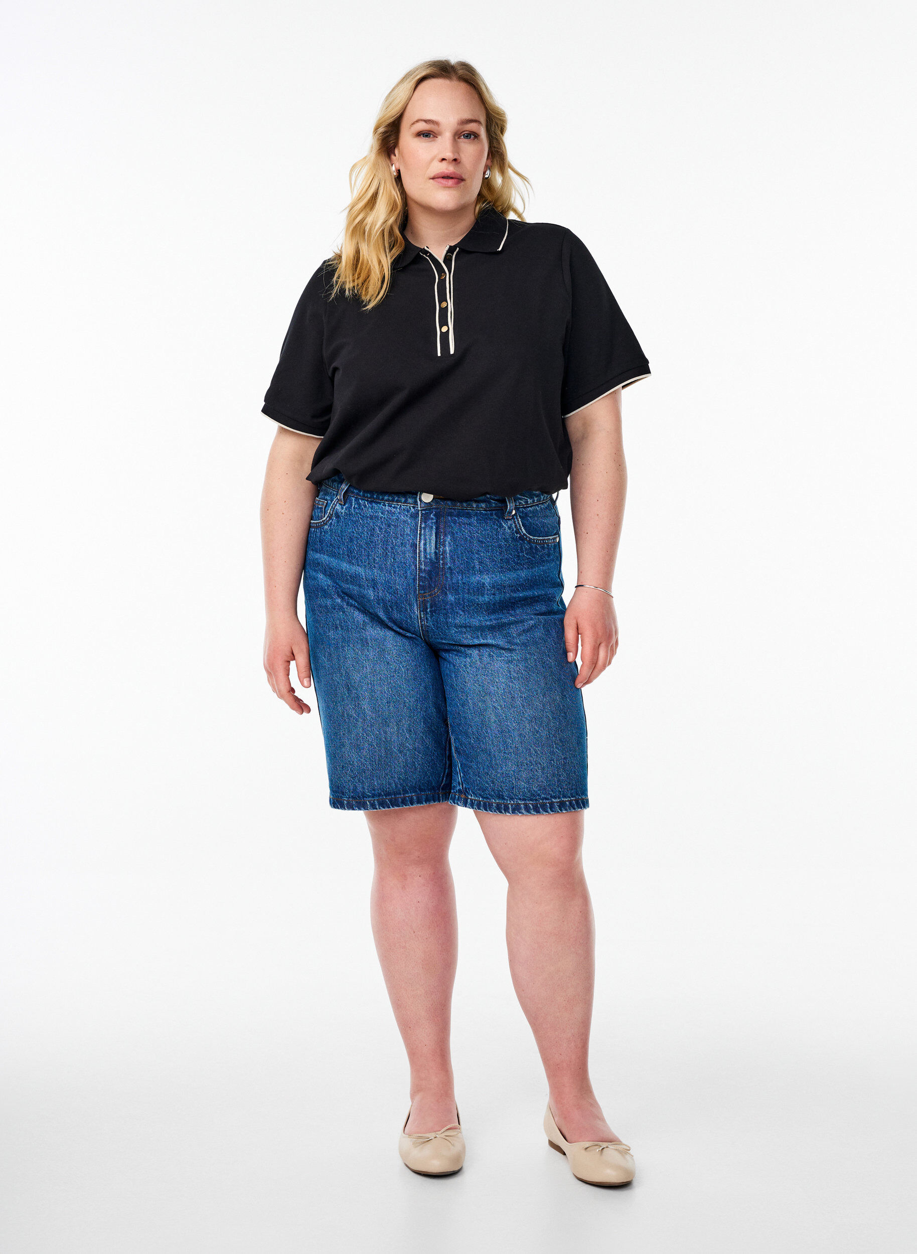 Zizzi Polo &agrave; manches courtes, Noir, Model image number 1