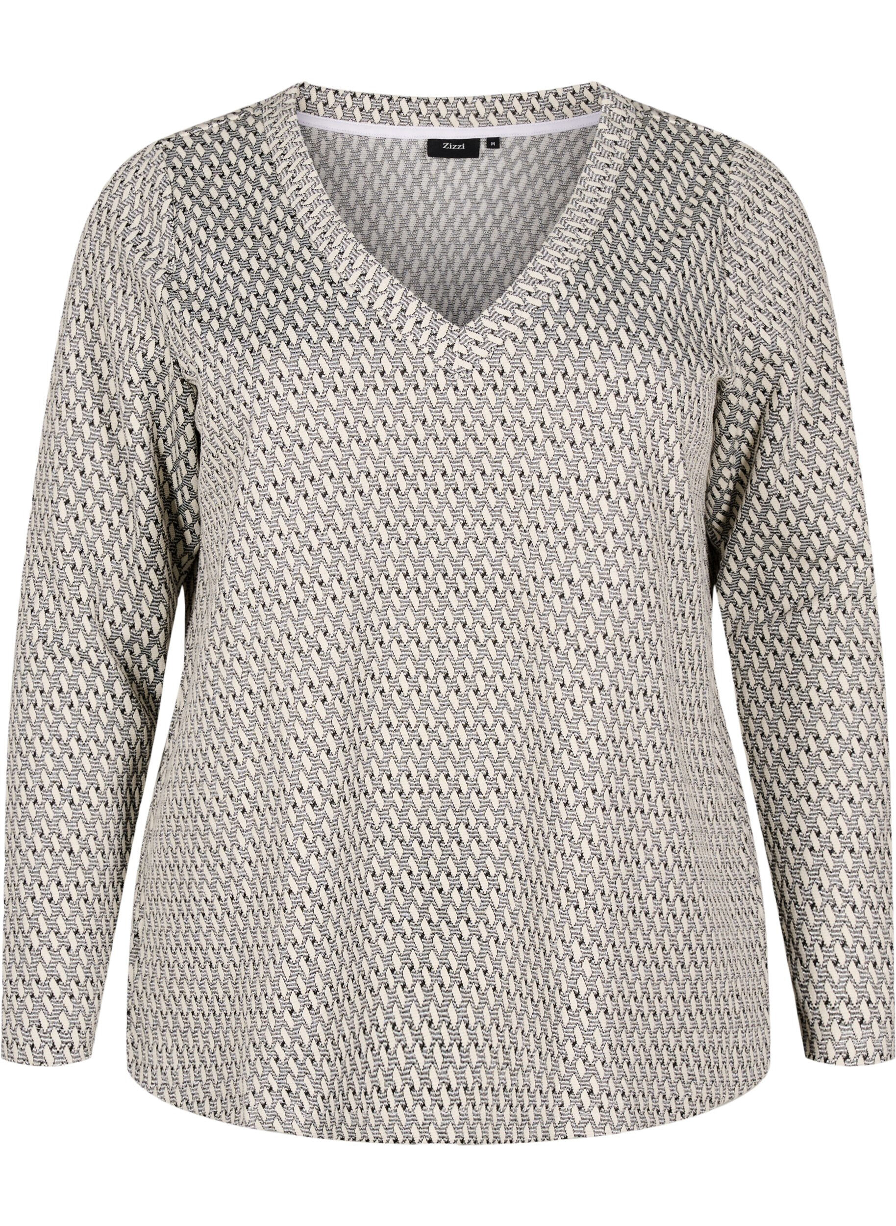 Zizzi Chemisier avec texture &agrave; motif et fil scintillant, Gris, Packshot image number 0