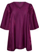 Tunique brillante avec col en V et manches 3/4, Violet, Packshot image number 0