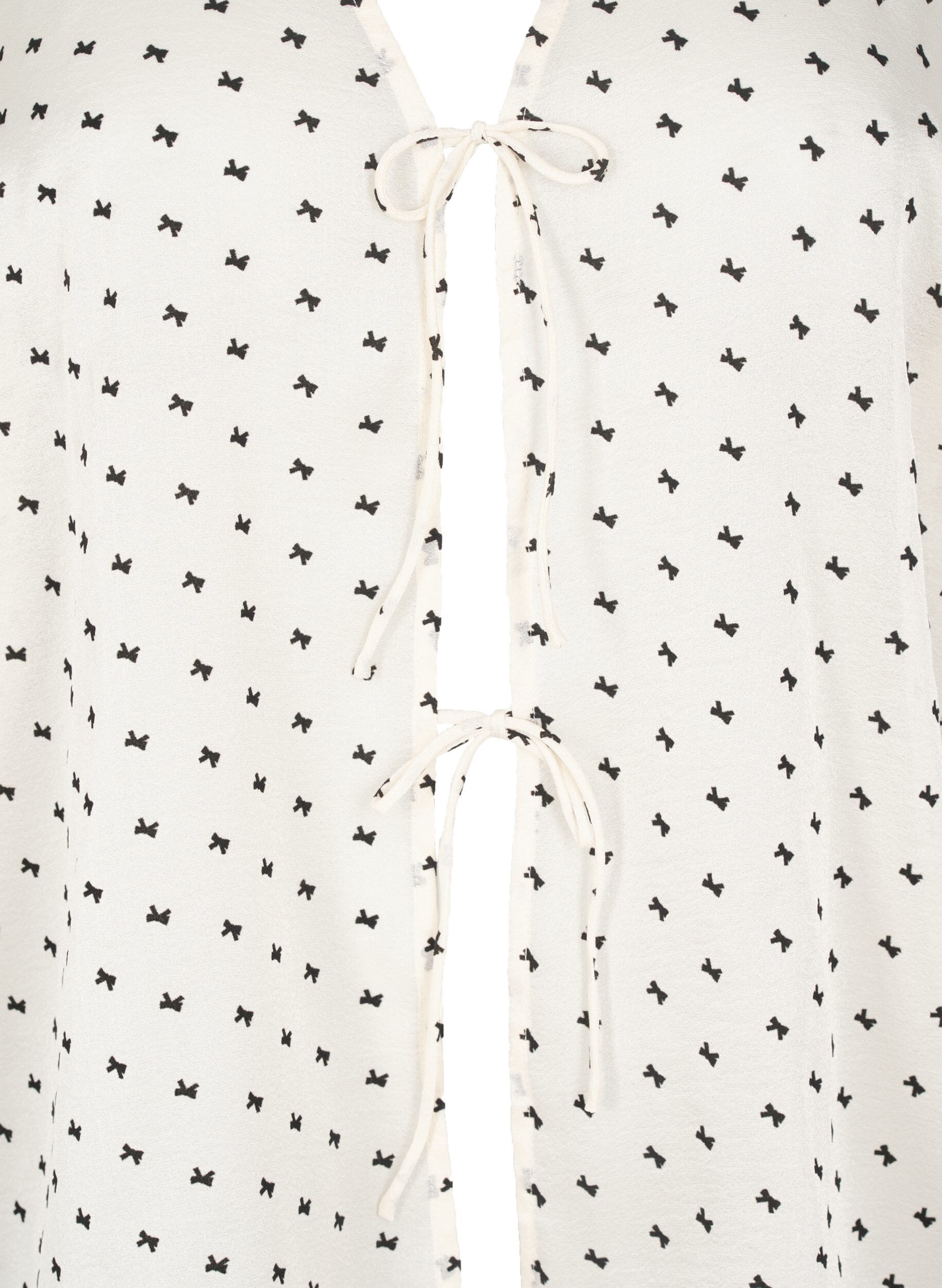 Zizzi Chemisier avec cravate et n&oelig;uds, Ecru w Bow, Packshot image number 2