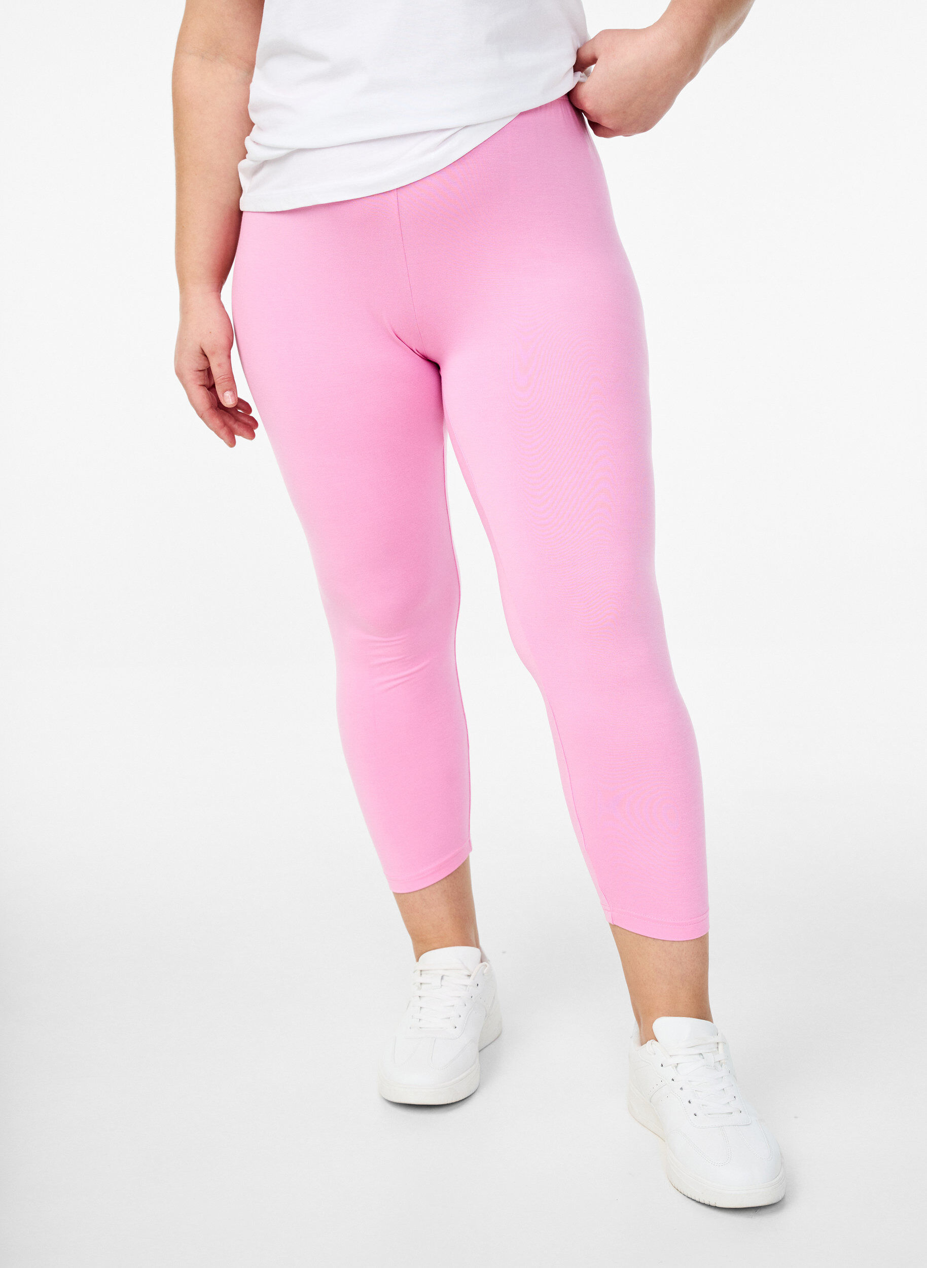 Zizzi Leggings 3/4 basiques en viscose, Rose, Model image number 0