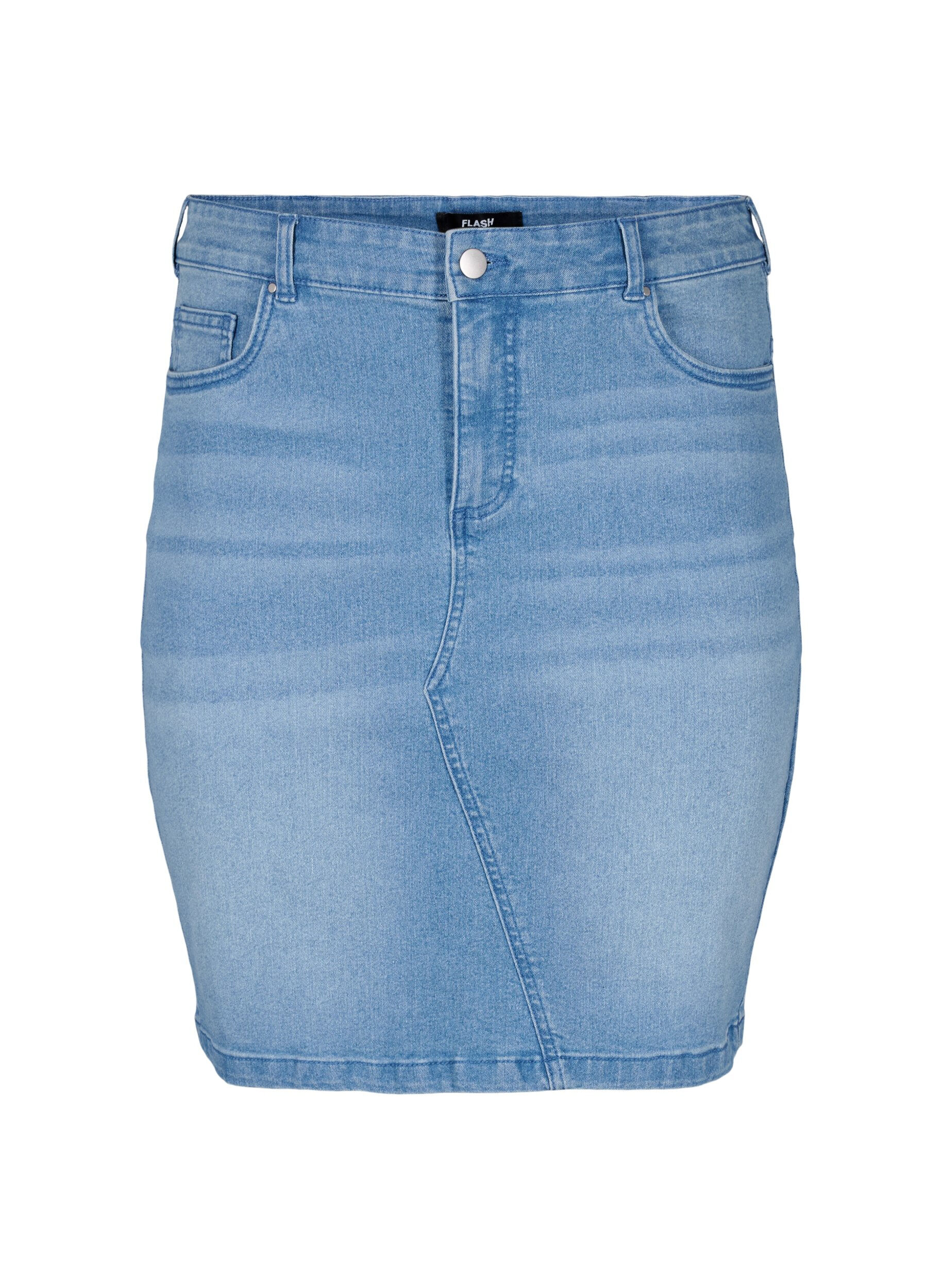 Zizzi FLASH - Eng anliegender Jeansrock, Blau, Packshot image number 0