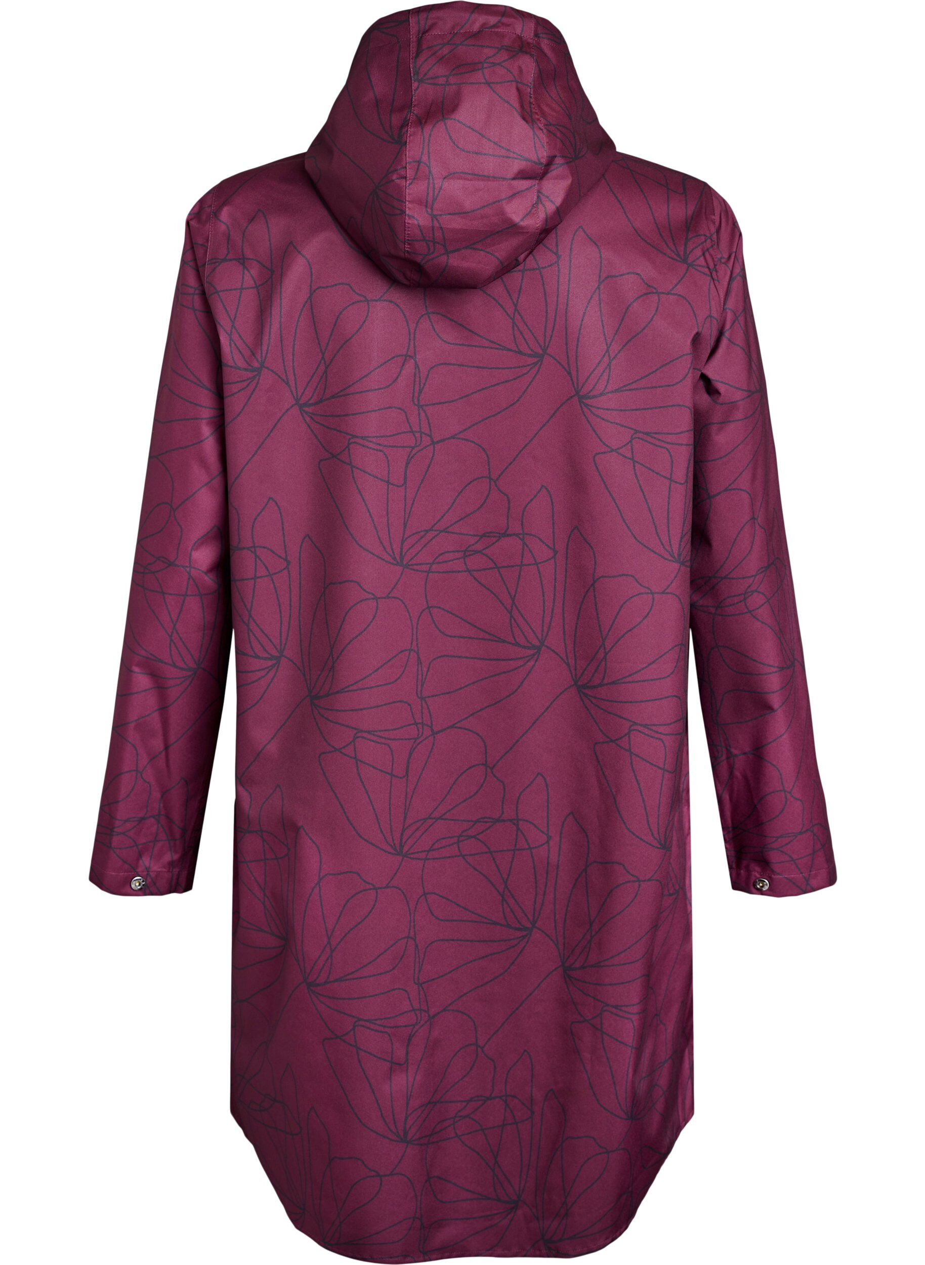 Zizzi Imperm&eacute;able &agrave; motif, Bordeaux fonc&eacute;, Packshot image number 1