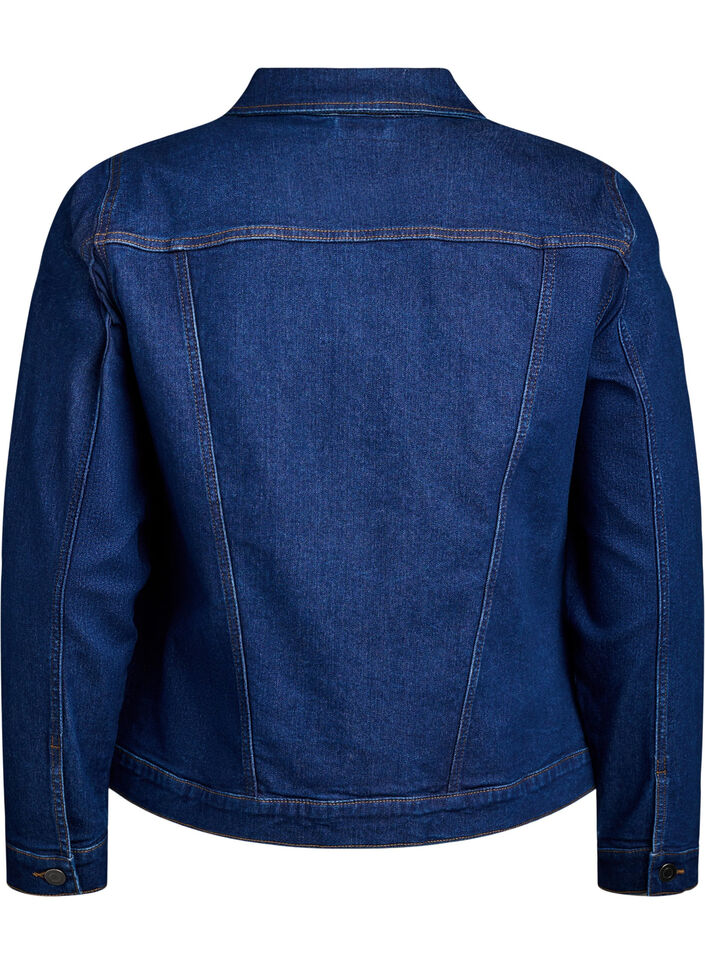 FLASH - Veste en jean en m&eacute;lange de coton extensible, Bleu, Packshot image number 1