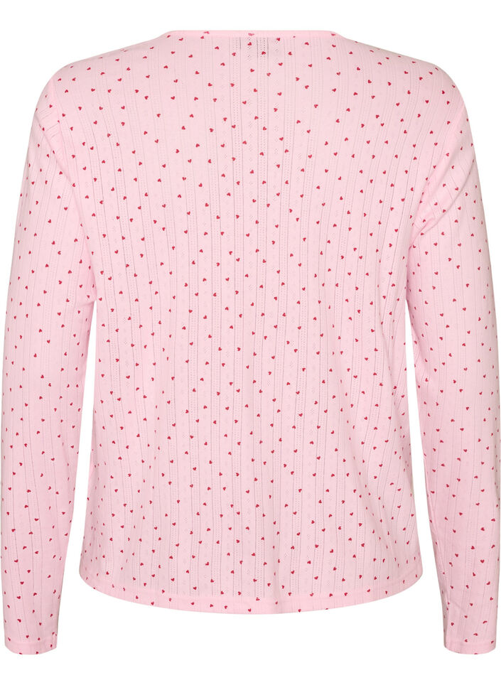 Strickjacke aus Bio-Baumwolle mit Lochstickerei, Pink, Packshot image number 1