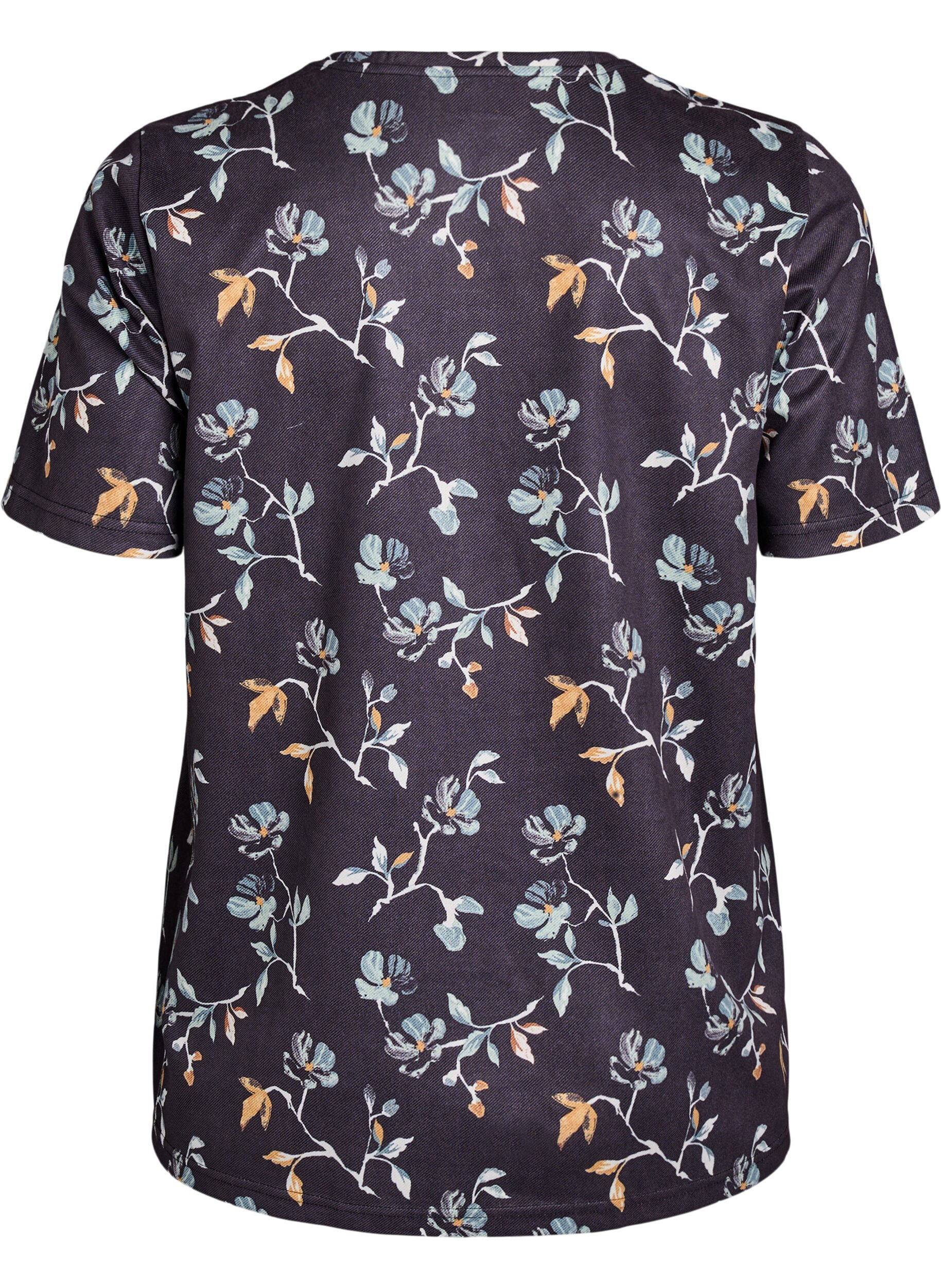 Zizzi FLASH - T-shirt &agrave; imprim&eacute; floral, Noir, Packshot image number 1