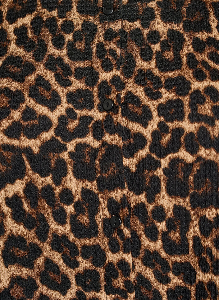 Blouse textur&eacute;e &agrave; manches courtes et fermeture boutonn&eacute;e, Noir, Packshot image number 2