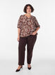 Blouse en viscose avec col en V, Marron, Model image number 1