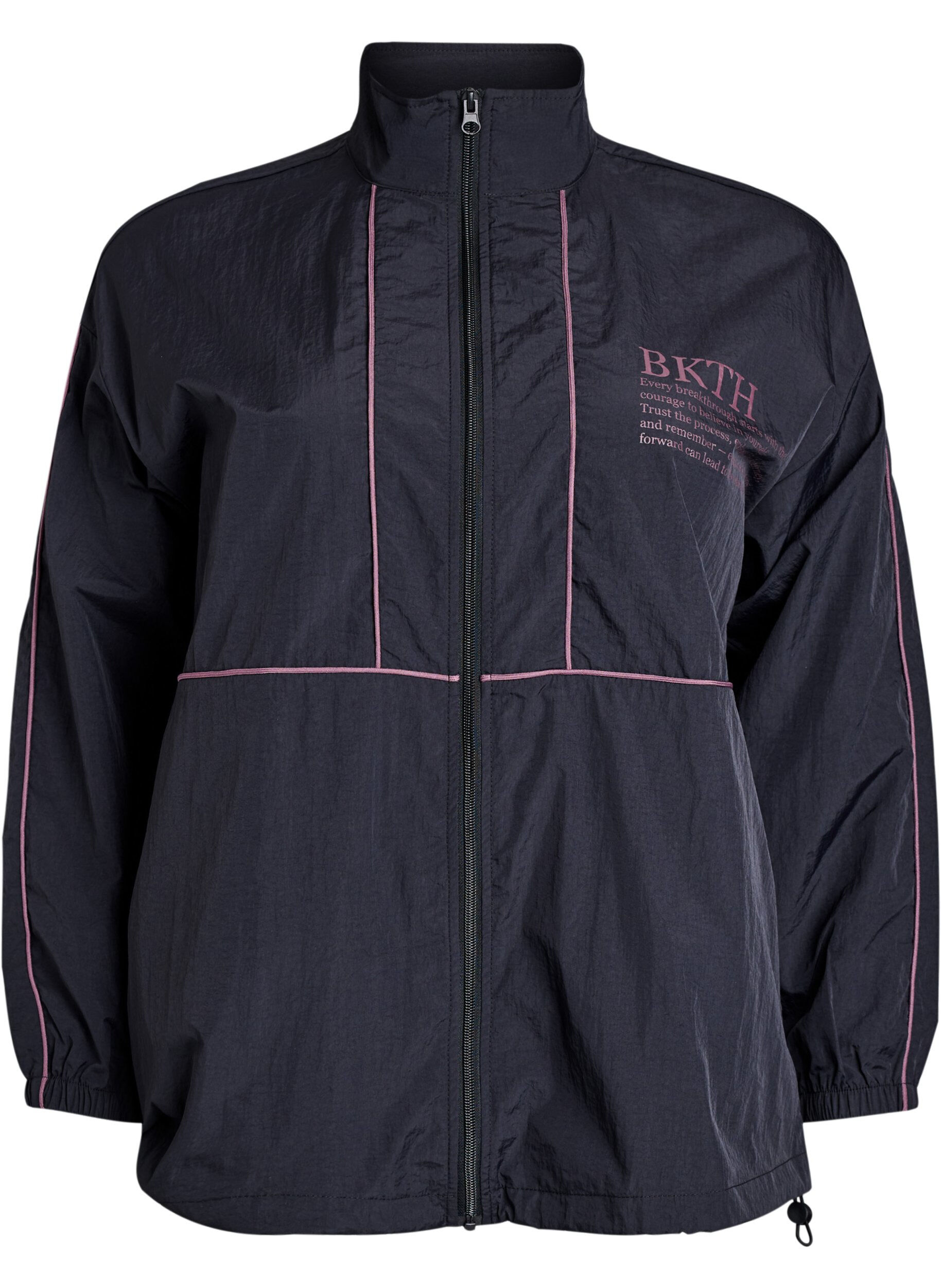 Zizzi Veste l&eacute;g&egrave;re avec passepoil contrastant, Noir, Packshot image number 0