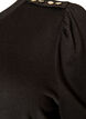 Bluse mit Knopfdetail und kurzen Puff&auml;rmeln, Schwarz, Packshot image number 2