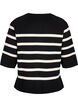 Chemisier rayé en tricot à manches 3/4, Black Birch Stripes, Packshot image number 1