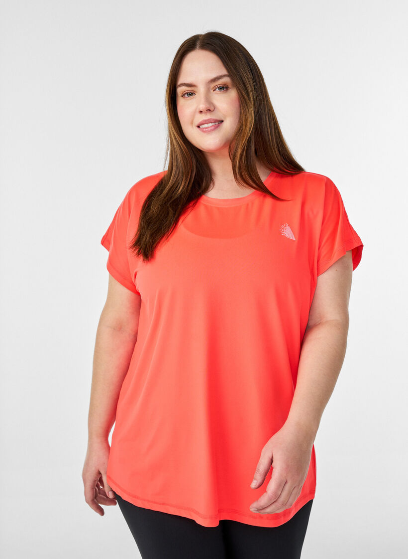 Einfarbiges Trainings-T-Shirt, Orange, Model image number 0