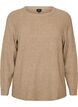 Blouse en maille chin&eacute;e avec col rond, Beige, Packshot image number 0