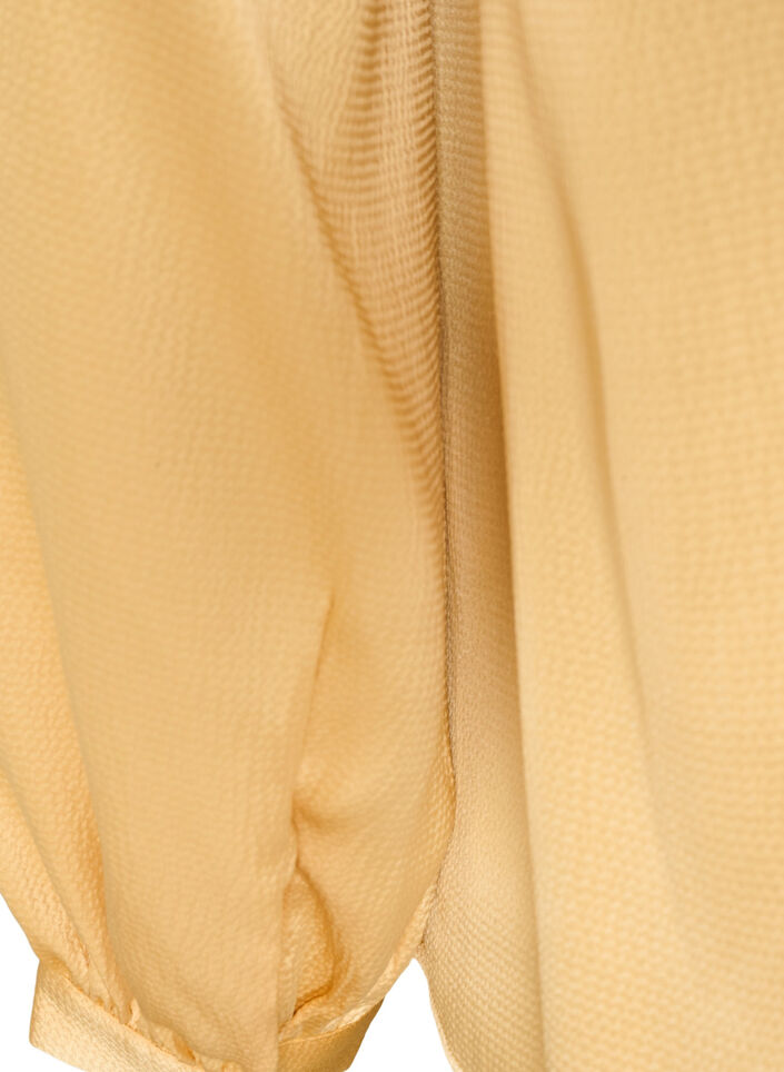 Bluse mit Hemdkragen und V-Ausschnitt, Gelb, Packshot image number 3
