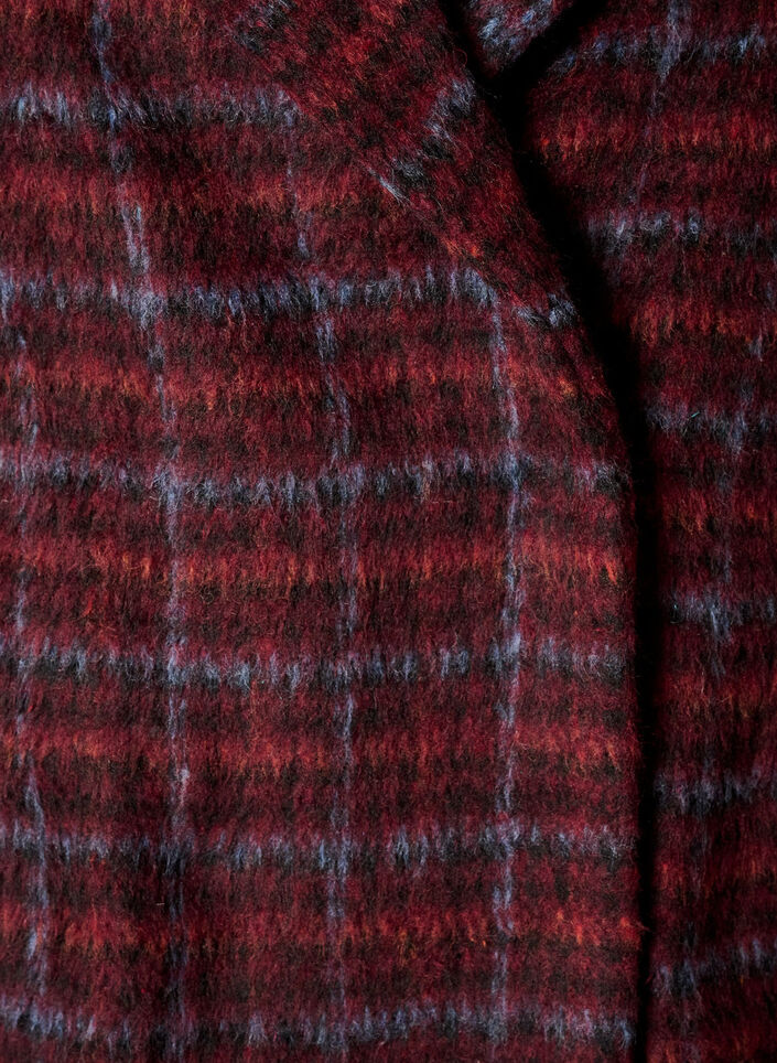 Manteau &agrave; carreaux avec poches, Bordeaux, Packshot image number 2