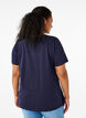 T-shirt en coton uni basique, Bleu, Model image number 2