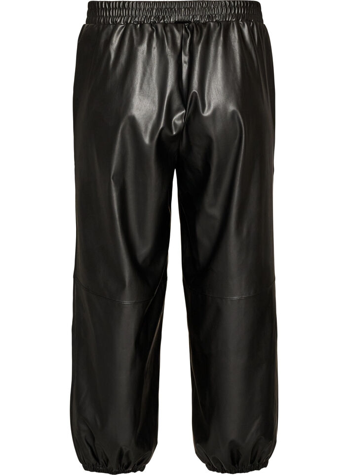 Pantalon ballon en similicuir, Noir, Packshot image number 1