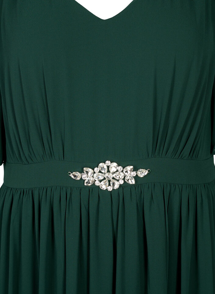 Maxikleid mit Drapierungen und kurzen Ärmeln, Scarab, Packshot image number 2