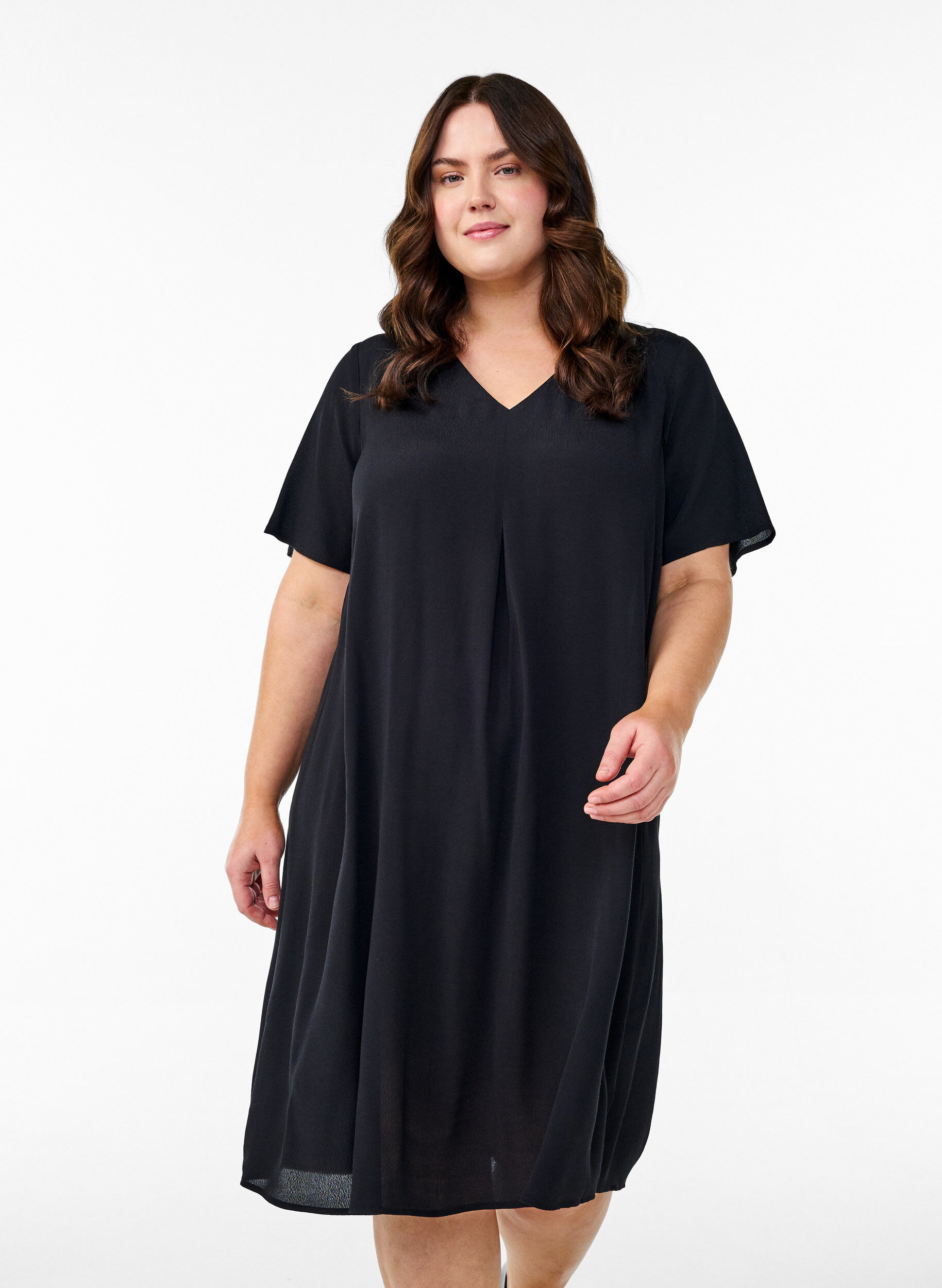 Zizzi A-Linien-Kleid aus Viskose, Schwarz, Model image number 0