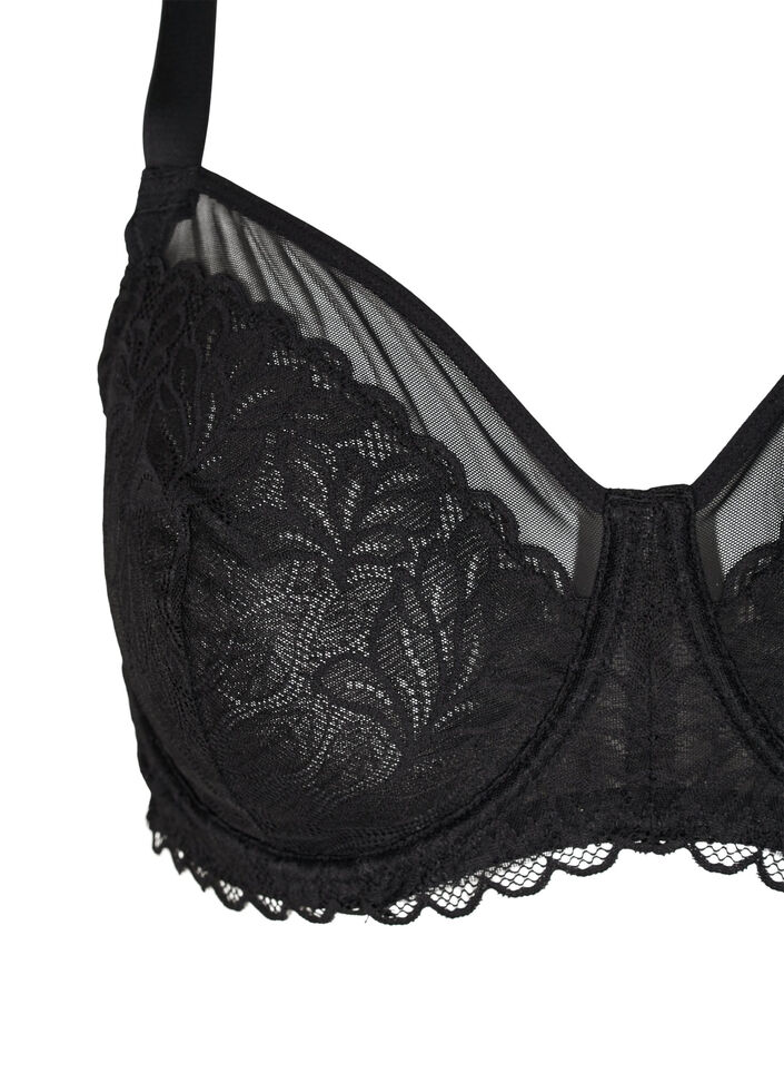 Soutien-gorge à armatures avec dentelle, Black, Packshot image number 2