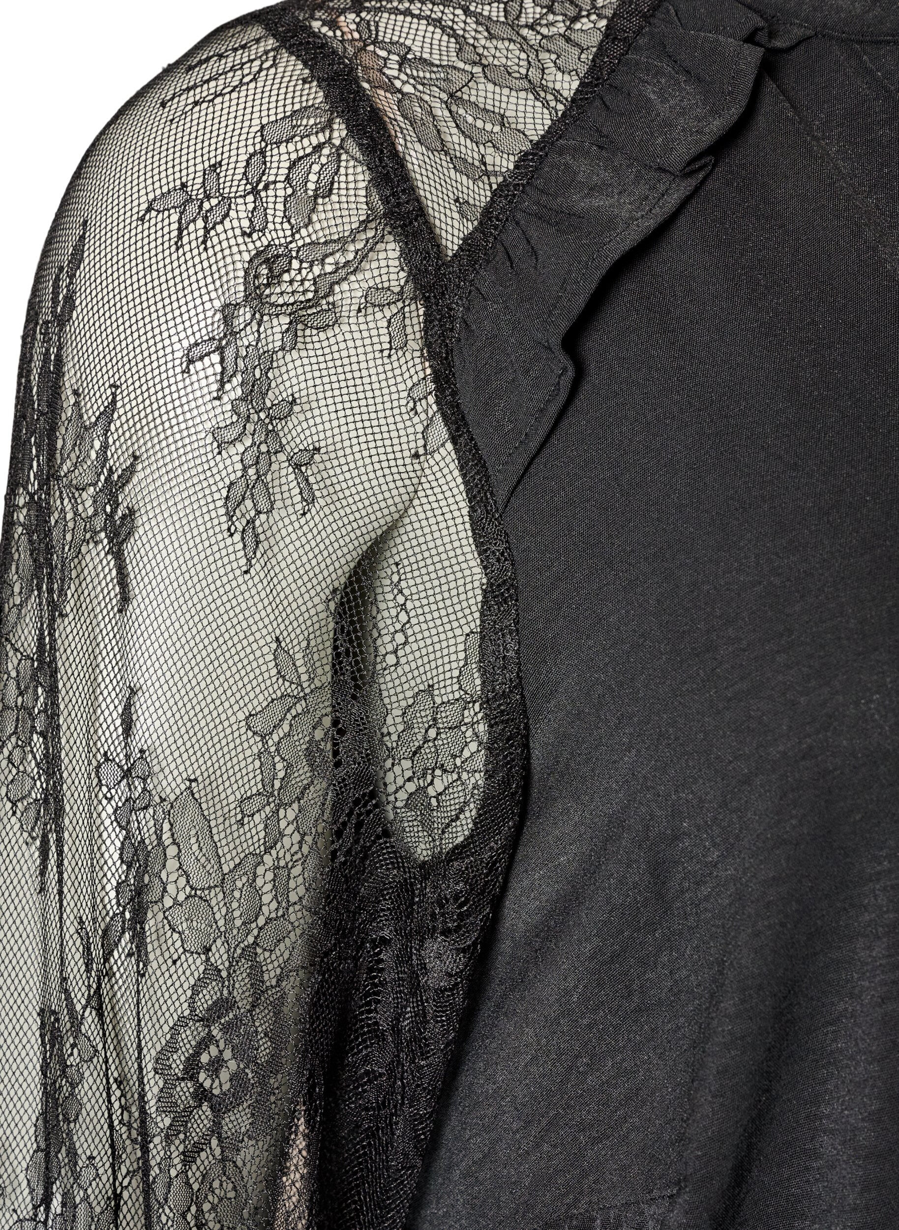 ZizziTunique avec manches en dentelle transparente, Noir, Packshot image number 3