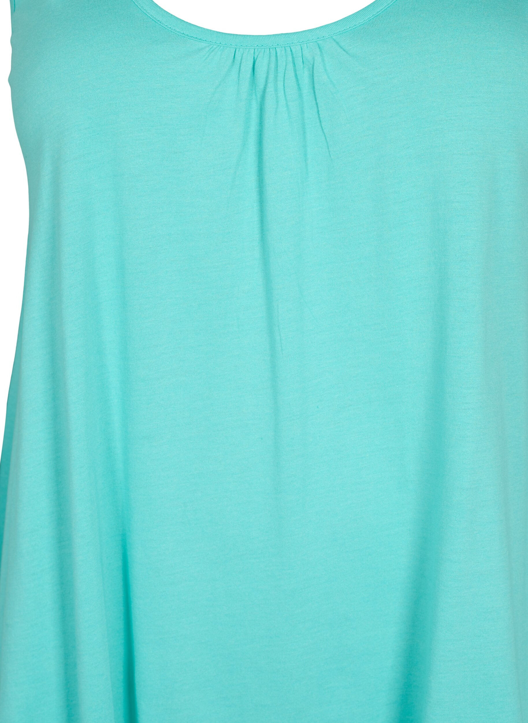 Zizzi Top avec forme en A et col rond, Turquoise, Packshot image number 2