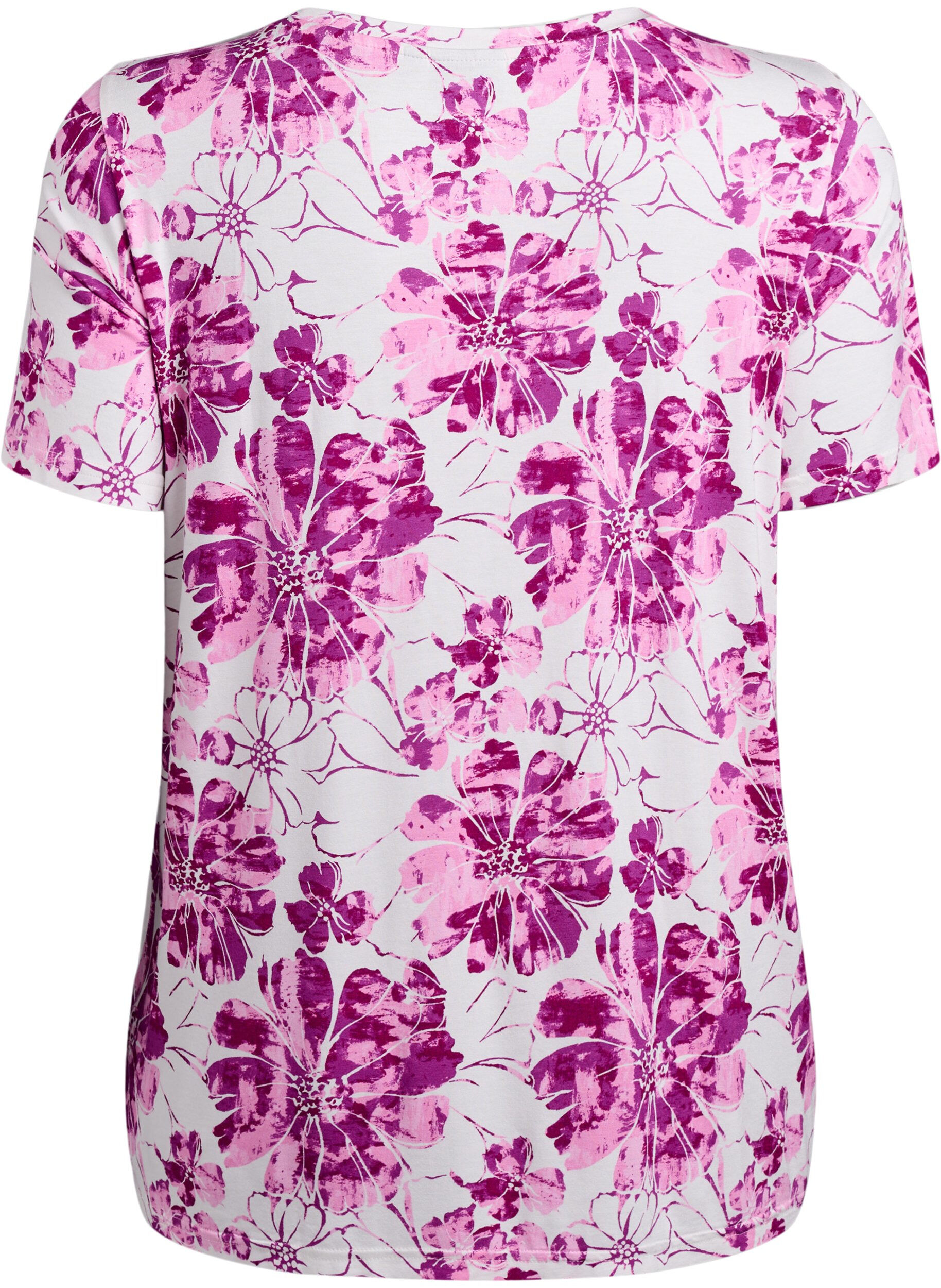 Zizzi T-shirt avec imprim&eacute; floral, Rose, Packshot image number 1