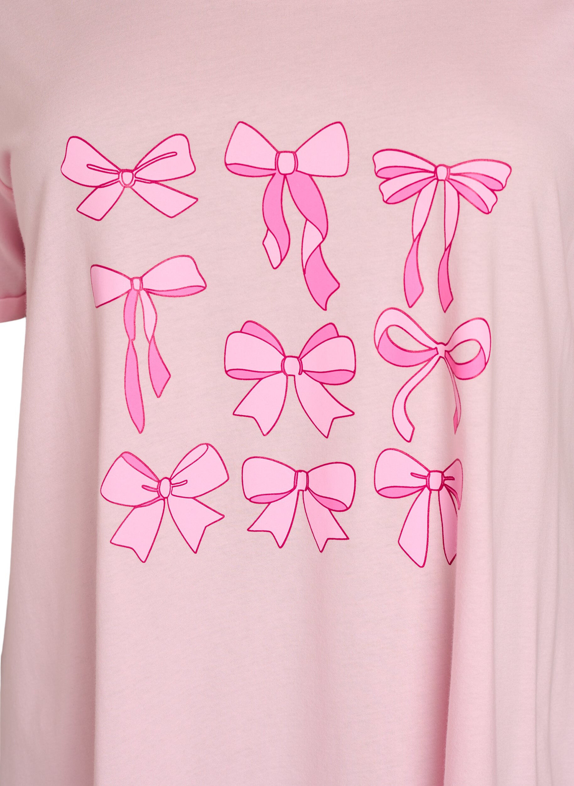 ZizziChemise de nuit &agrave; manches courtes en coton biologique, Rose, Packshot image number 2