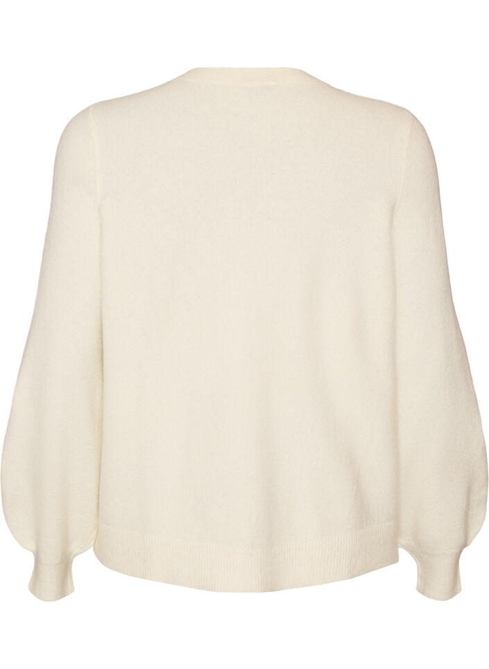 Cardigan en maille douce avec boutons dor&eacute;s, Vanille, Packshot image number 1