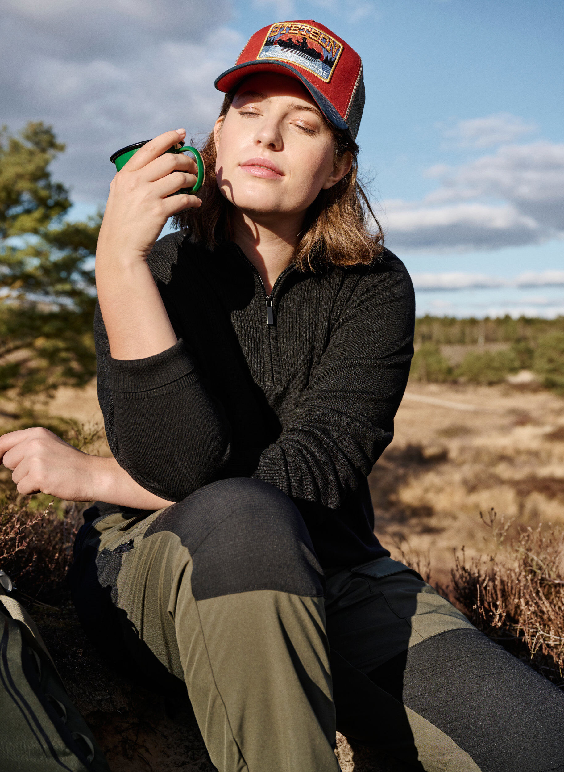 Zizzi Pull en viscose avec col haut et fermeture &eacute;clair, Black, Image image number 0