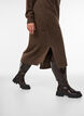 Robe pull avec col roul&eacute; et fentes, Marron, Model image number 2