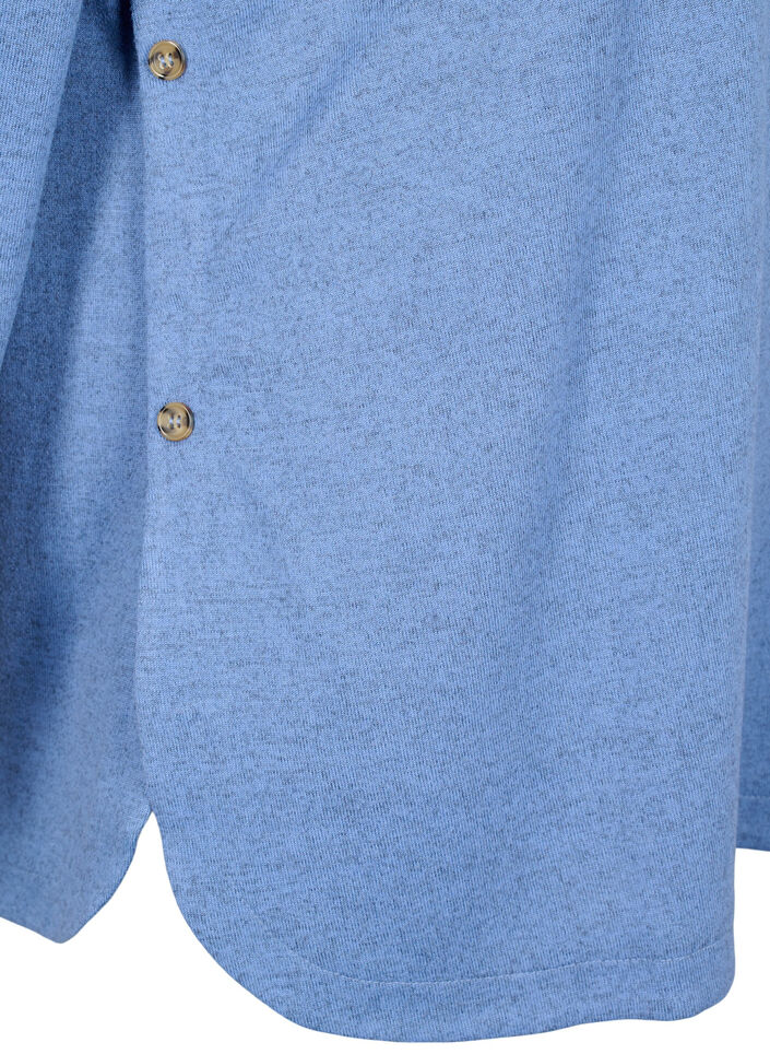 Melange bluse mit Kn&ouml;pfen, Colony Blue Melange, Packshot image number 3