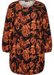 Robe courte en coton avec un ourlet &eacute;lastique et des manches longues, Noir, Packshot image number 0