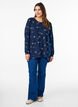  Bluse mit Blumenmuster und langen &Auml;rmeln, Blau, Model image number 1